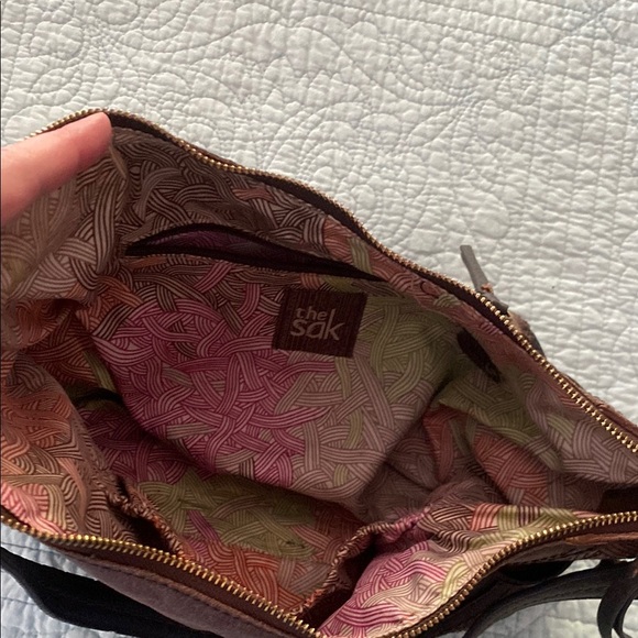 The Sak Brown Leather Crescent Shoulder Bag with Stud Detailing - Picture 7 of 8